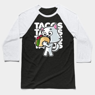 Cat Taco Kawaii Neko Anime Mexican food graphic Baseball T-Shirt